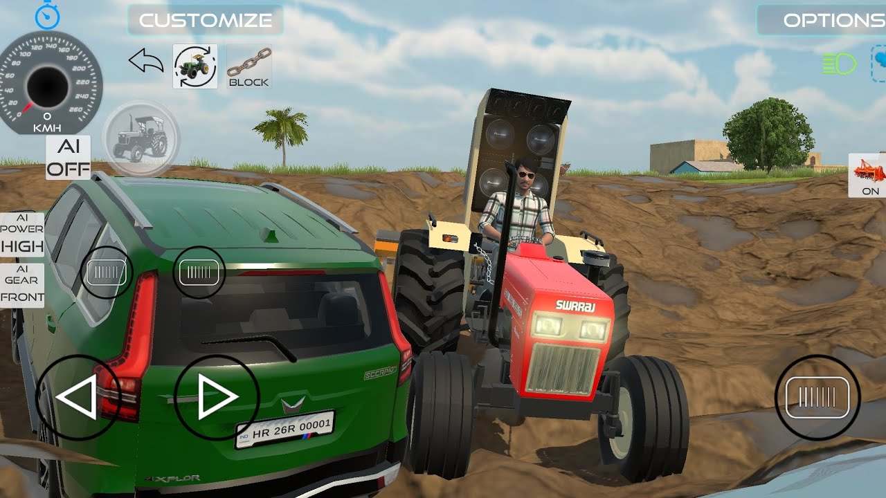 Car 🚗 And Swaraj tractor 🚜 india verical simulator 3D game 🎮