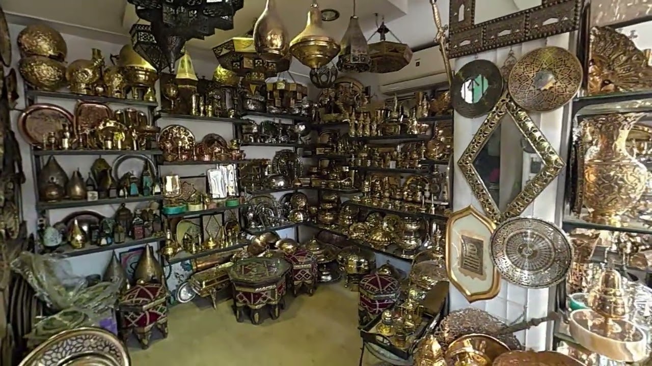 copper products shop  Al Hussein  Khan El Khalily Down town Cairo Egypt