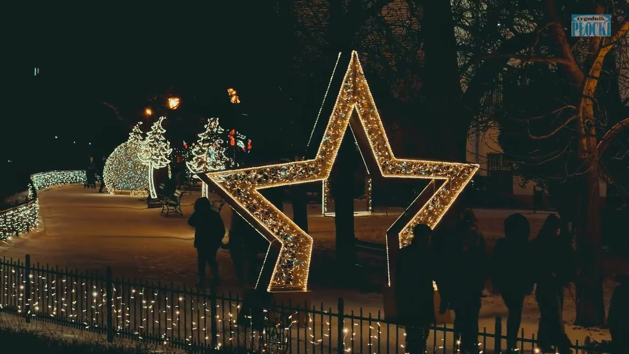 Płockie Ogrody Światła w zimowej sceneri
