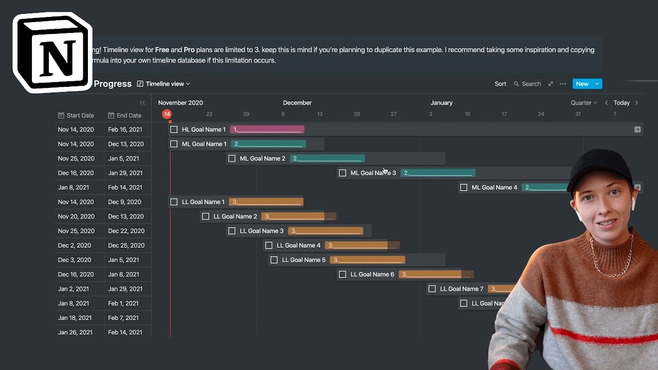 Notion Build With Me: My Timeline View Setup