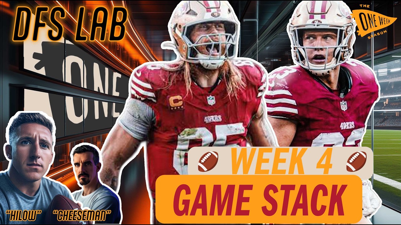 👑 Week 4 DraftKings NFL DFS TOP Plays | CMC + KITTLE  | Jameis Winston Game STACK