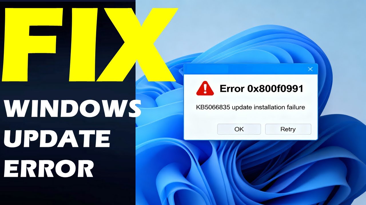 Ошибка 0x800f0991 при установке KB5066835 Windows 11 FIX