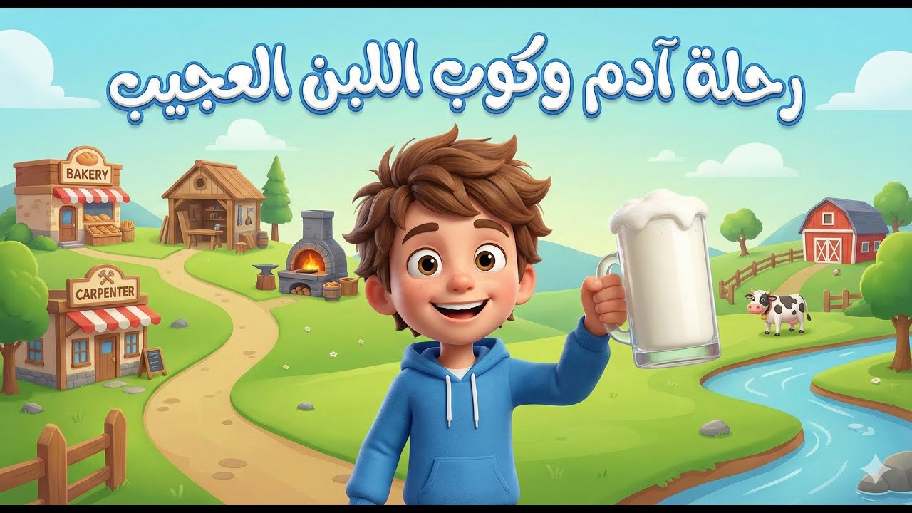 كيف حصل آدم على كوب اللبن؟ سر العجلة التي حركت القرية كلها! 🌾🐄