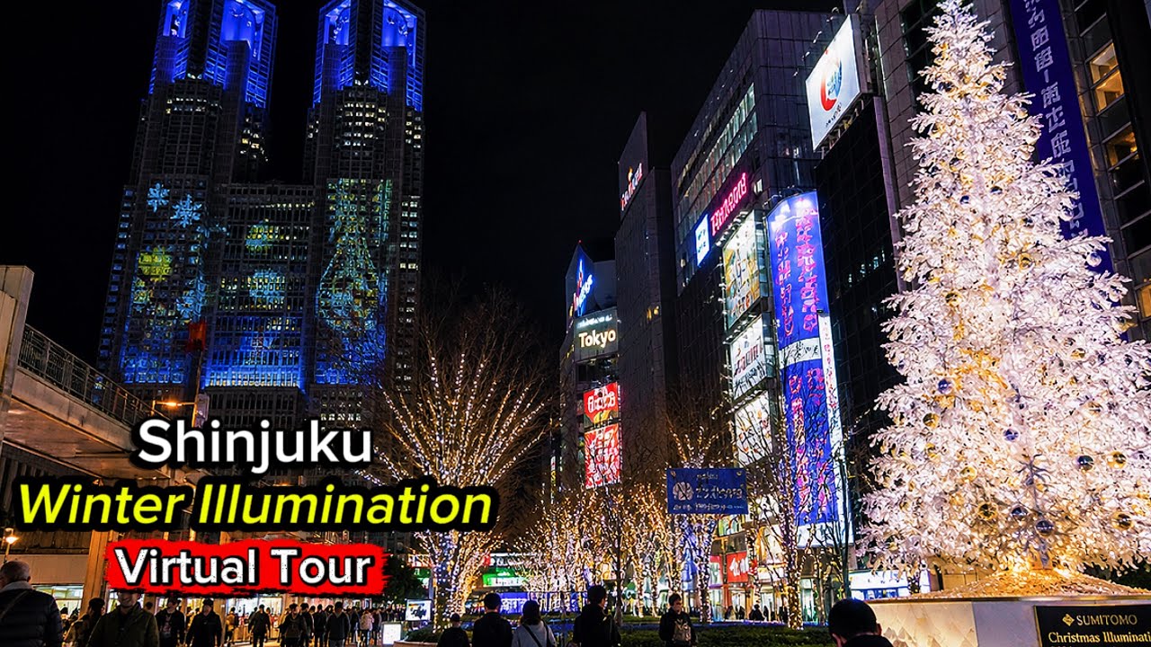 Shinjuku Illumination | Walking Tour | Metropolitan Projection•Neon Walk•Sumitomo Building | 4K |HDR