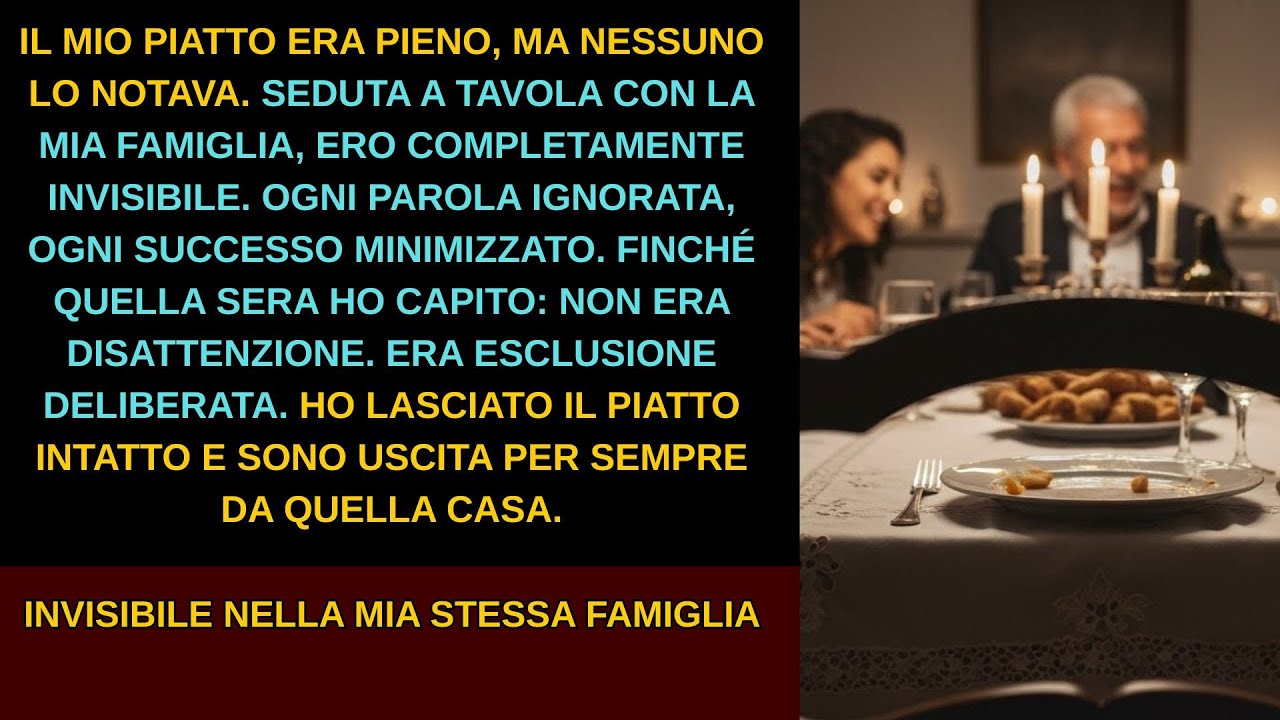 Il piatto rimasto intatto mentre tutti mangiavano come se io non esistessi