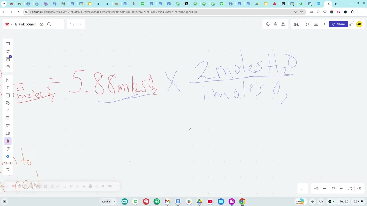 Chemistry Stoichiometry example  molecules x to molecules of y