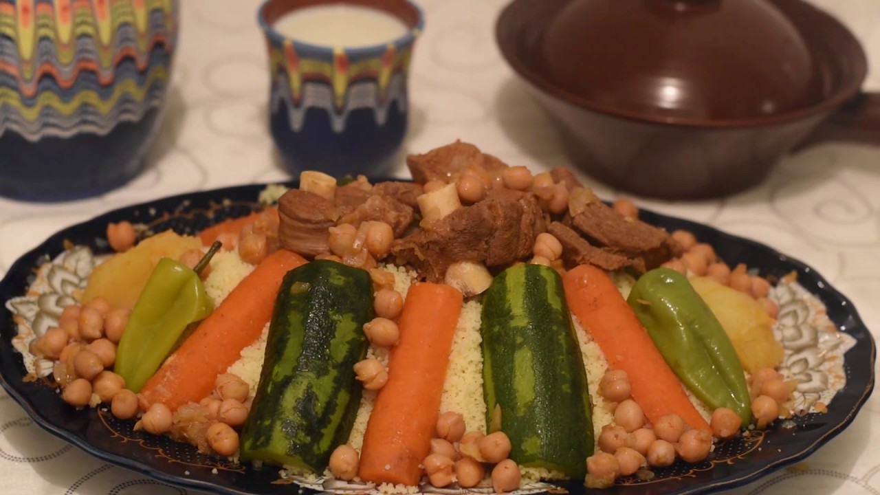 cuisine algérienne: couscous algérien a l'agneau, couscous aux légumes