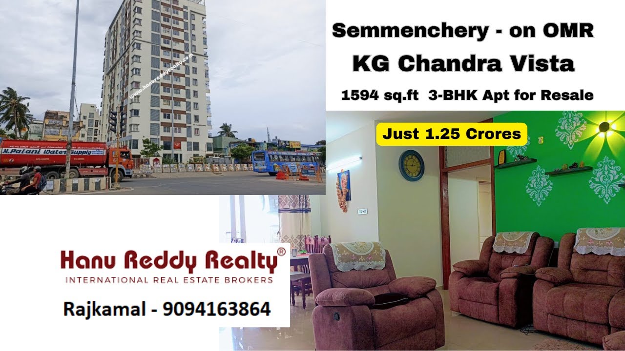 Just 1.25 Crores - Sholinganallur - Semmenchery OMR - 3 BHK Apartment for Resale