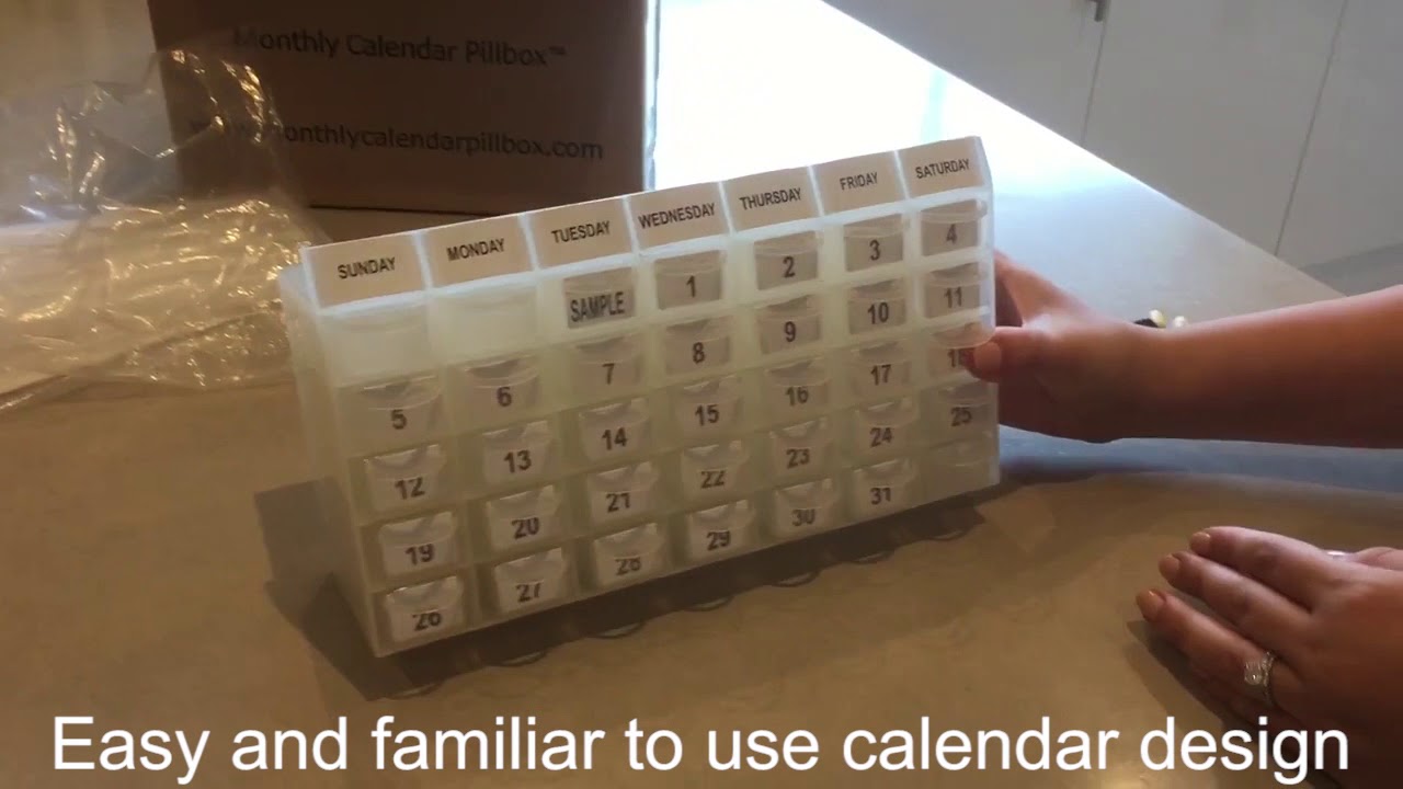 Monthly Calendar Pillbox - Pill and Vitamin Storage Box I Winfinity Brands #pillbox #pharmacy