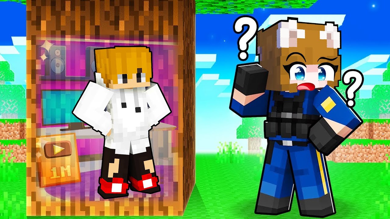 I Built a Secret Gaming Room to Hide From Police in Minecraft! 😨