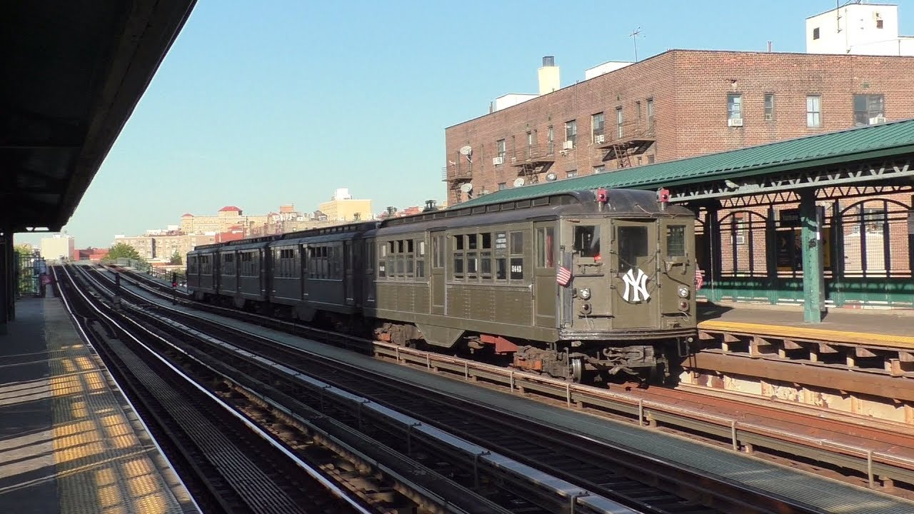 NYC Subway Nostalgia HD 60fps: IRT Lo-V Yankees Special Train @ 161st St-Yankee Stadium (10/18/17)