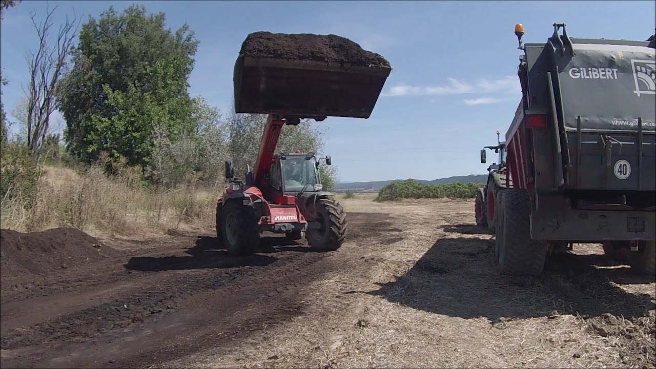 épandage de composte | Fendt 724 | Gilibert Herax 20