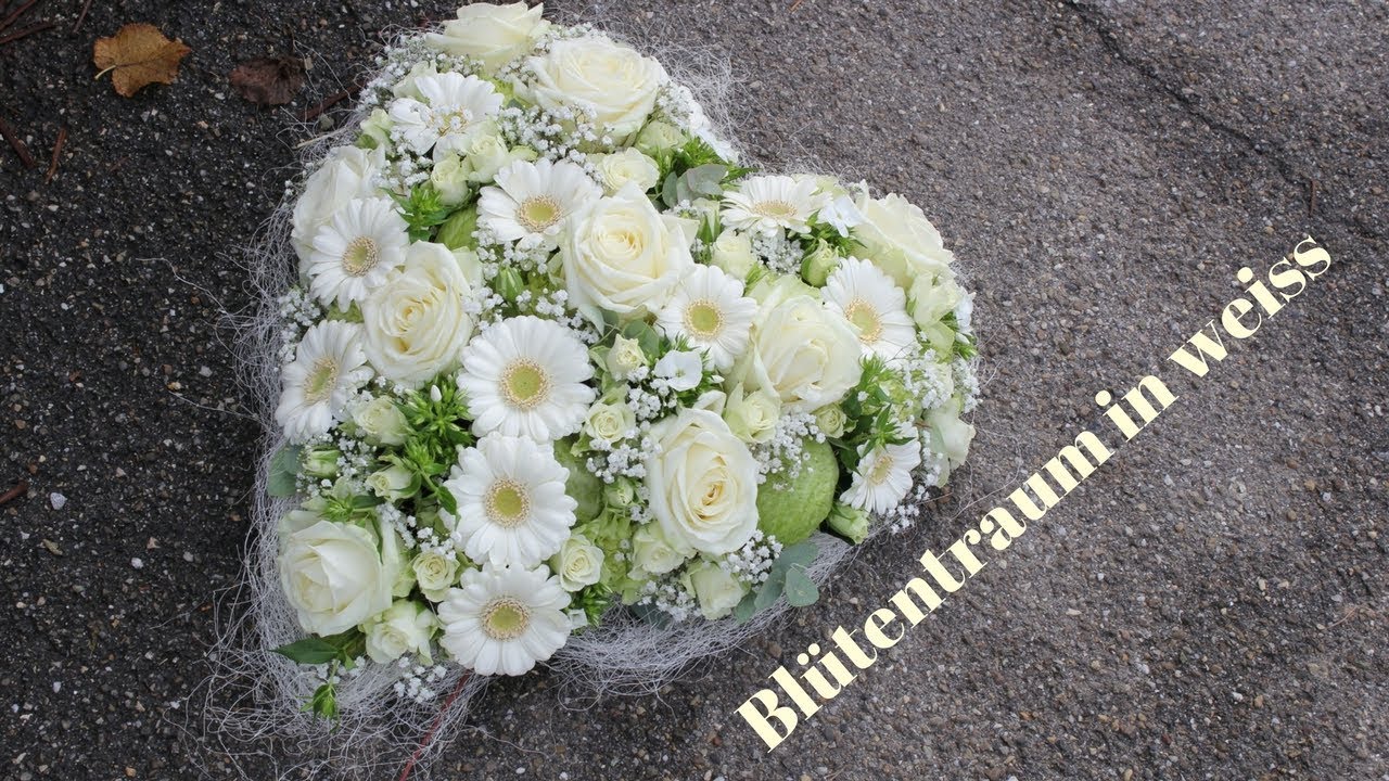 DIY - Blütentraum in weiss - Blumenherz mit weissen Blumen selber stecken