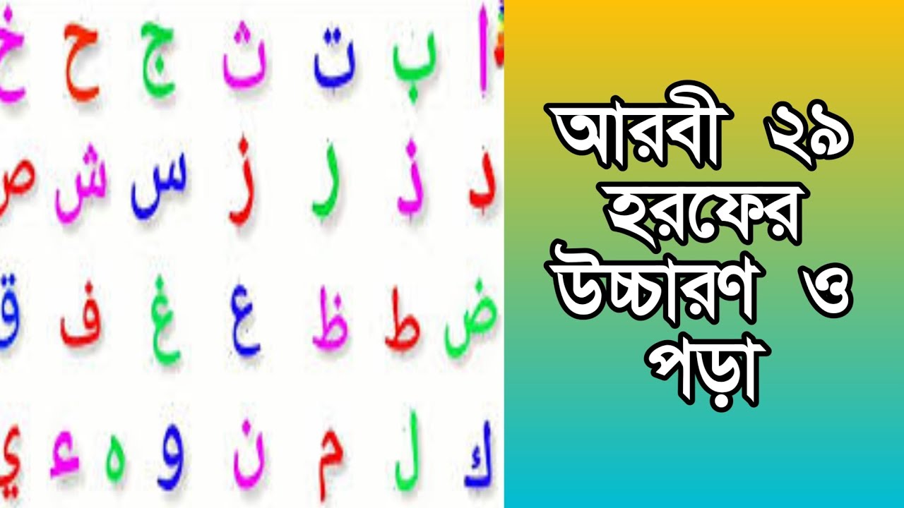 আরবী হরফের সঠিক উচ্চারণ ও পড়াArbi Horofer Sothik Ucchoron O pora.#funny #art #unfrez #nature 
