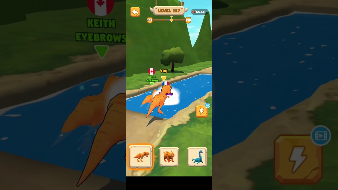 Прохождение 137 уровня игры Dinosaur Shifting Run: Забавная гонка 