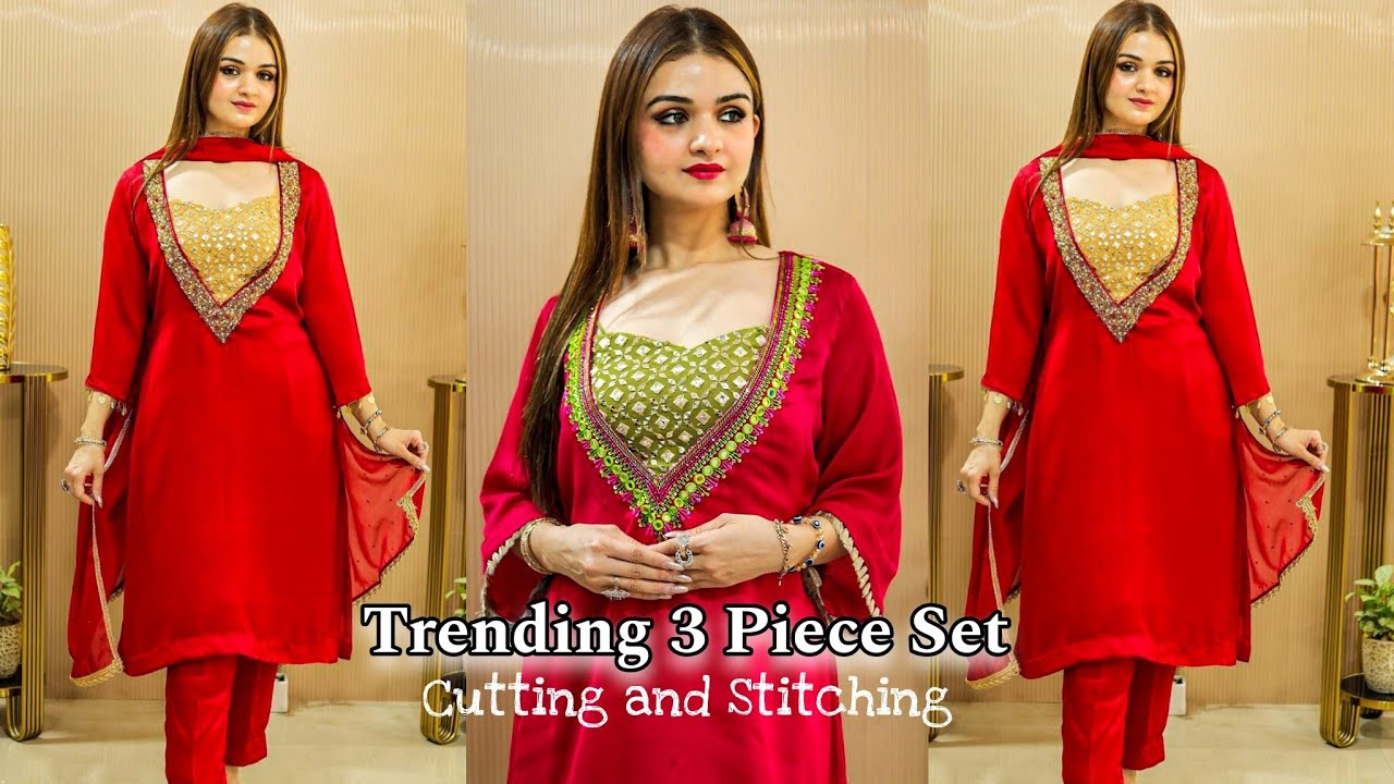 Instagram Viral 🔥V neck Kurti Cutting And Stitching/Very Easy 👍