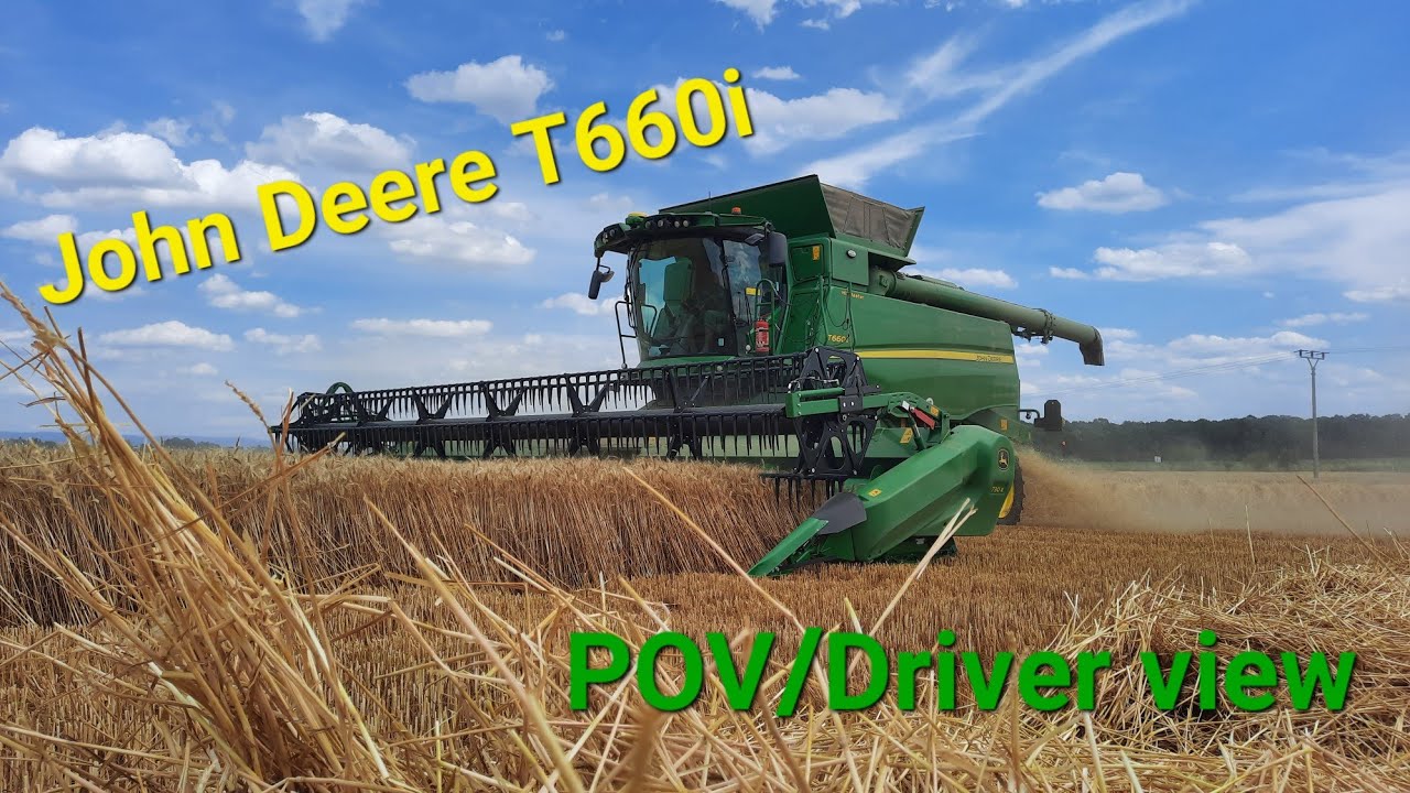 Sklizeň pšenice s John Deere T660i + 730X | POV/Driver View