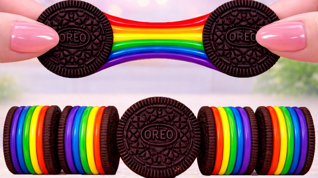 Rainbow OREO Cookies 🌈🍪 | Amazing Satisfying Rainbow Cream ASMR
