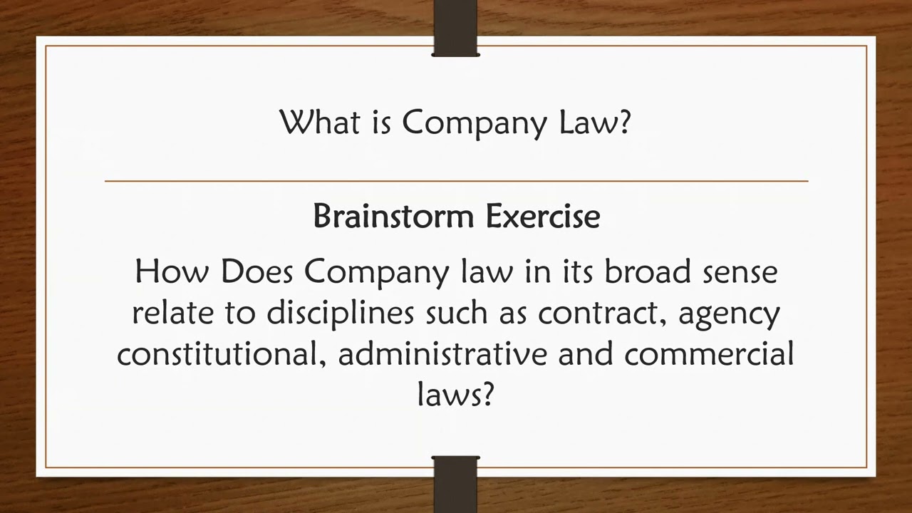 КОРПОРАТИВНОЕ ПРАВО В ГАНЕ – ПЕРВЫЙ СЕМЕСТР – Неделя 1: Введение в корпоративное право