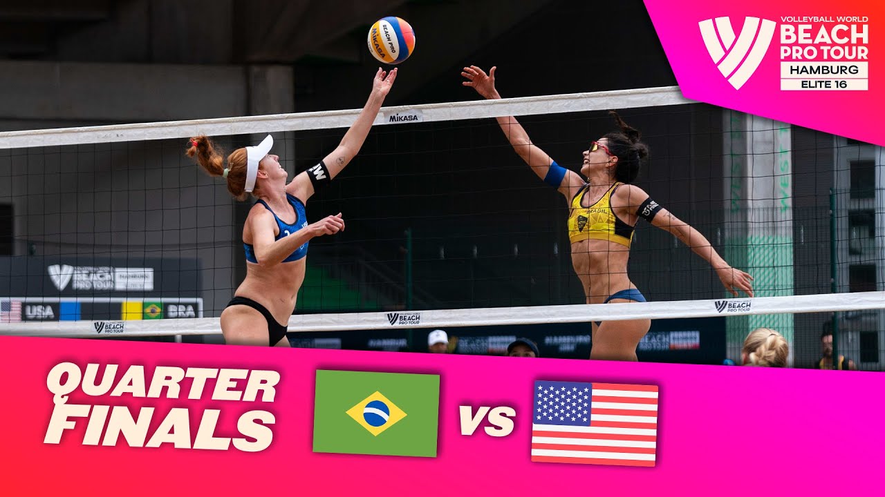 Carol/Barbara vs. Hughes/Cheng - Quarter Finals Highlights Hamburg 2023 #BeachProTour