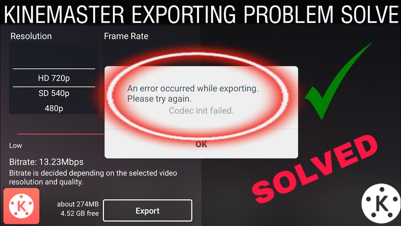 KINEMASTER Video Exporting Error Problem SOLVED 2020