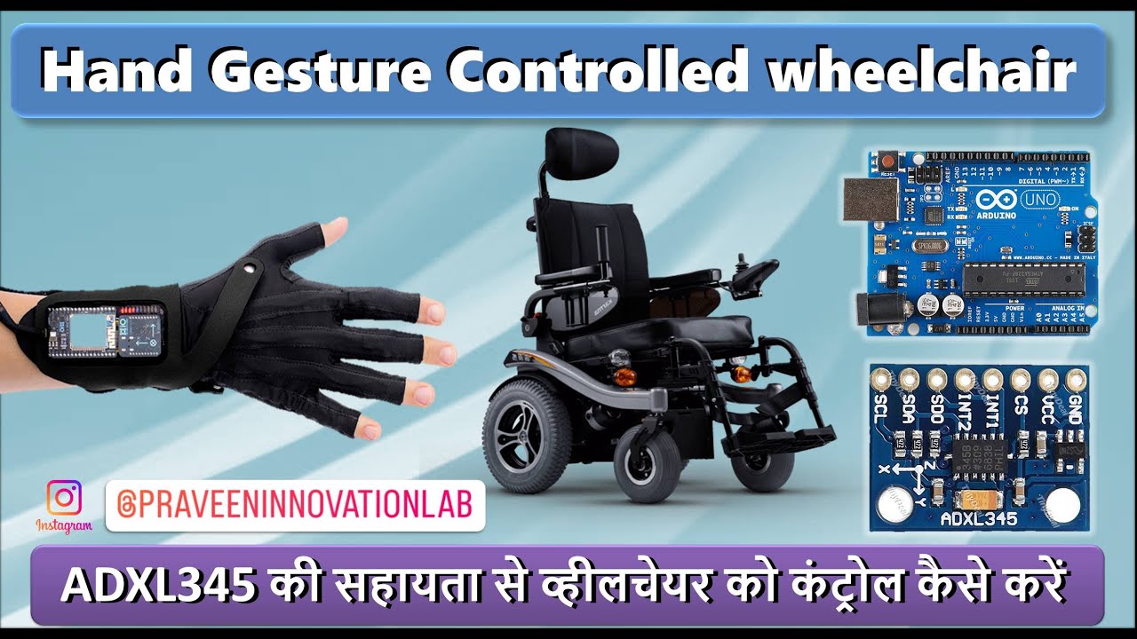 Hand Gesture Controlled wheelchair using Arduino & adxl345 (Tutorial : 91 in हिंदी )