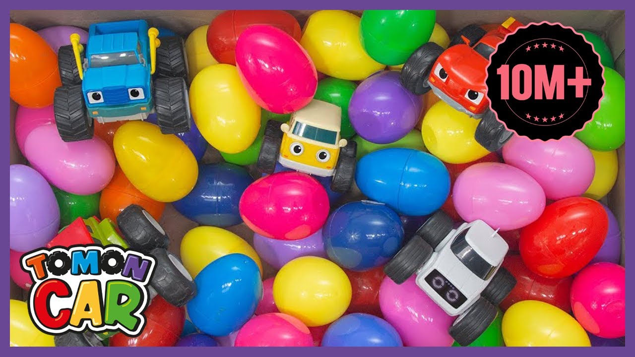 Learn the names of Color with Tomoncar friends! Surprise egg play in a toy box tomoncar world