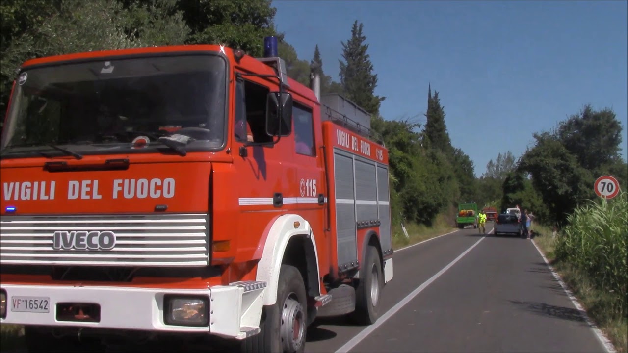 Incendio Boschivo Montelupo - Passaggio automezzi ed elicotteri