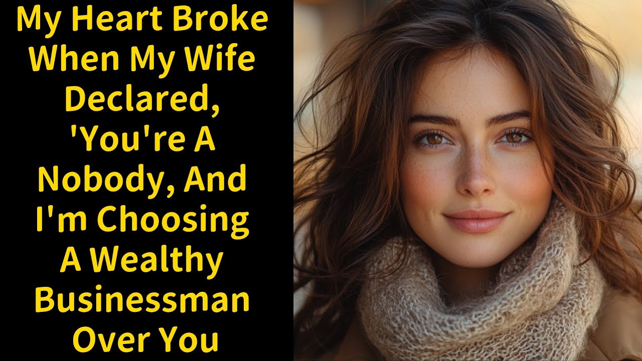 My Heart Broke When My Wife Declared, 'You're A Nobody, And I'm Choosing A Wealthy Businessman Over