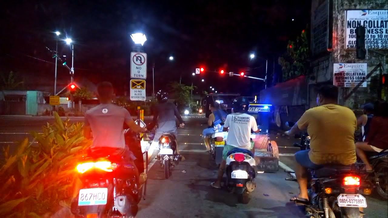 Road trip at night in Tacloban city