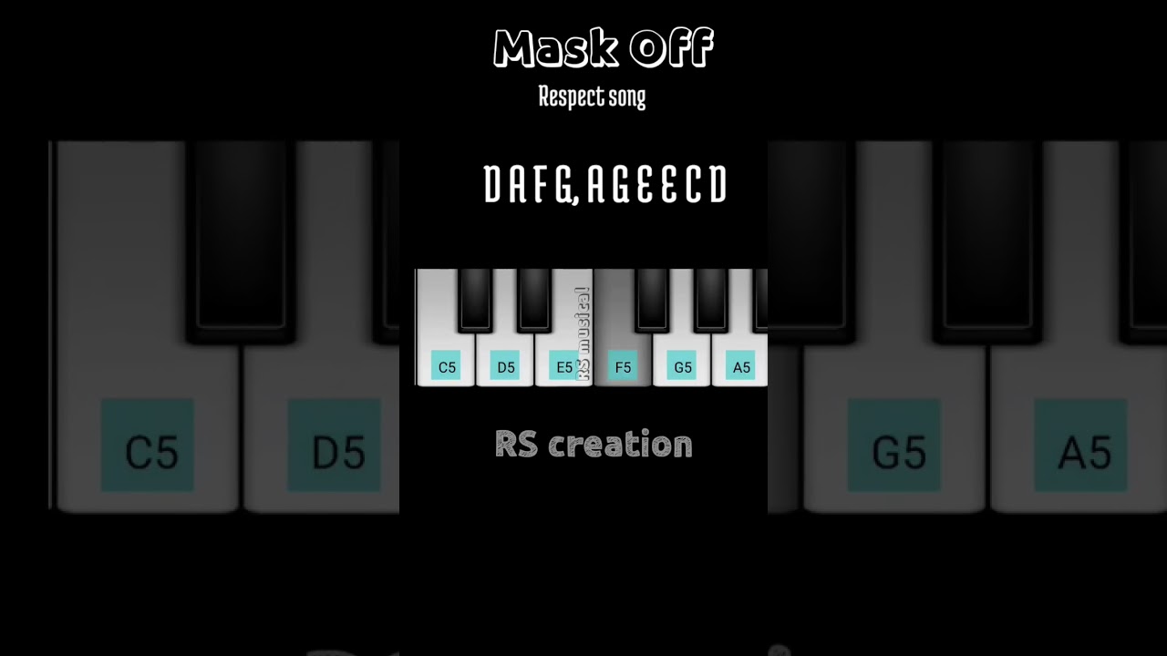 Mask Off | Respect Song | For Piano Simple Steps 🪄🪄