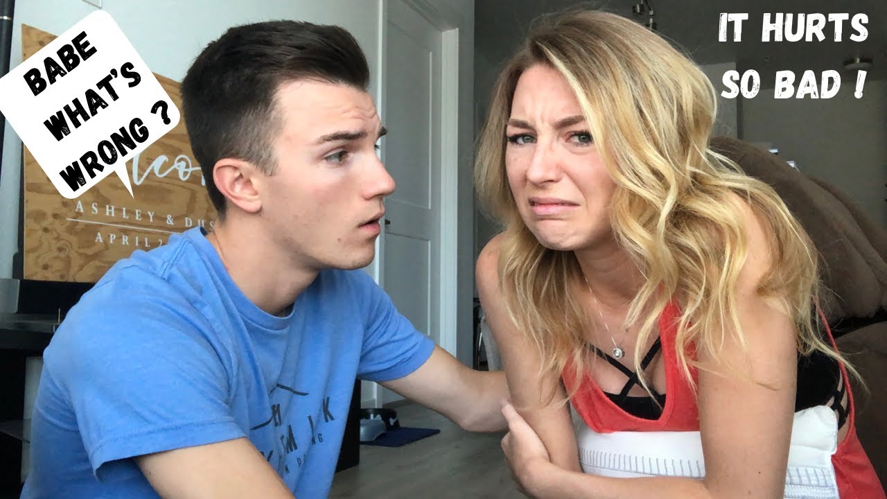HAVING BAD PERIOD CRAMPS TO SEE HOW HE REACTS ! *CUTE REACTION