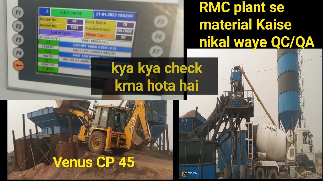 RMC Plant Venus cp 45 se concrete  Kaise nikalte hai recipe Kaise set krte hai full processes Live 😃