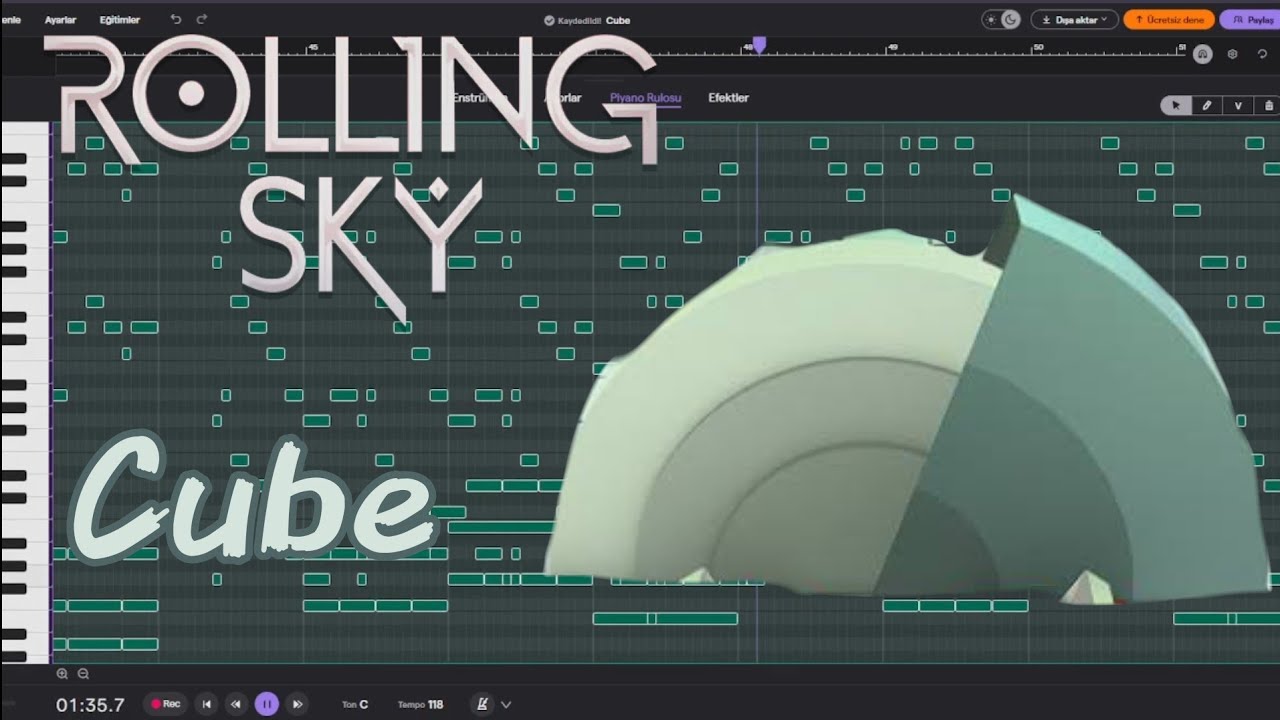 Rolling Sky: Cube - Piano Tutorial
