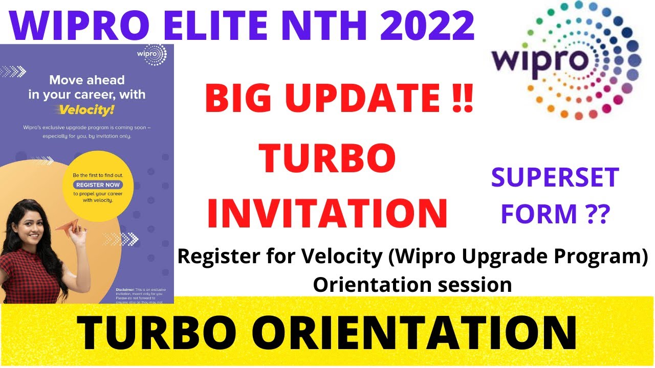 WIPRO TURBO INVITE || VELOCITY MAIL AGAIN || ORIENTAION MAIL FOR TURBO #wipro #turbo #Elite #nth