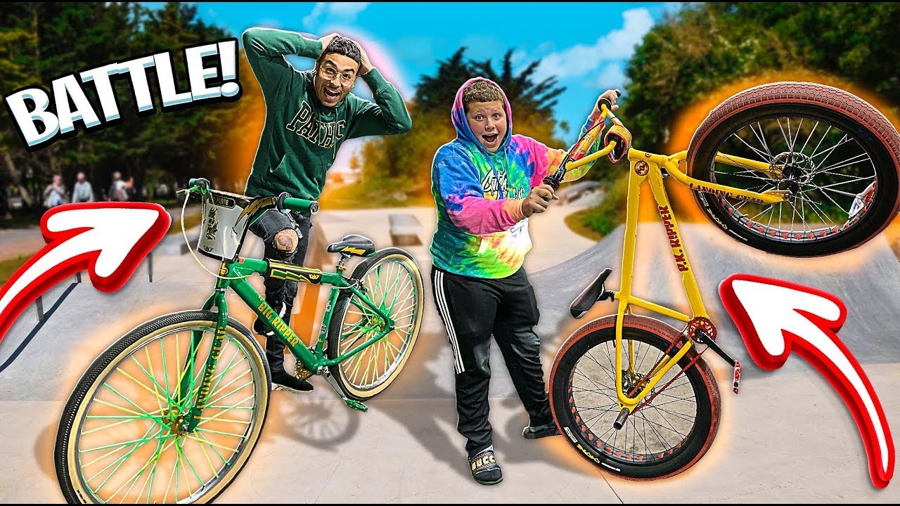 CHALLENGING LITTLE BROTHER IN A SKATE PARK ! | BRAAP VLOGS