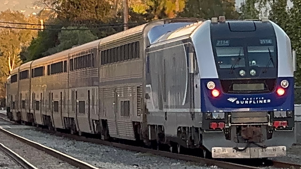 Trains passing By Santa Barbara sub