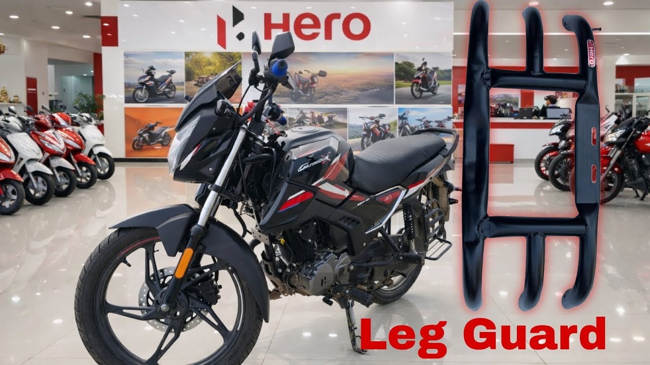 “Glamour X ka leg guard – style bhi, safety bhi 💪🏍️”#GlamourX#HeroGlamour#LegGuard#BikeSafety#rider
