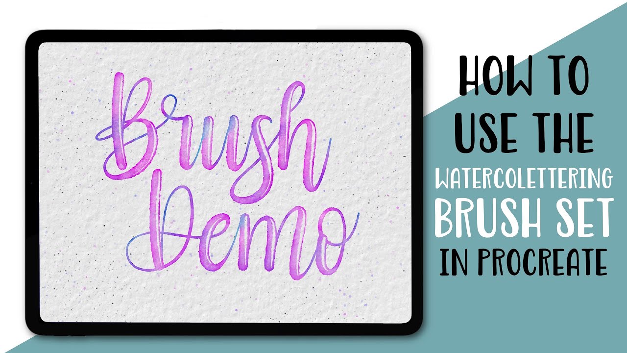 Watercolor Lettering Procreate Brush Set Preview