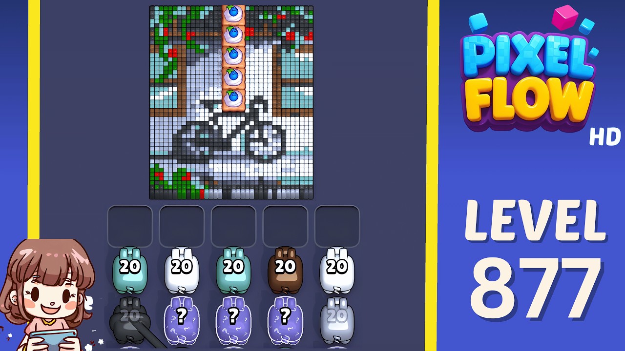 Pixel Flow Level 877 Solution Walkthrough