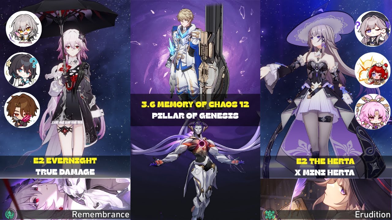 E2S1 Evernight True Damage & E2S1 The Herta x Mini Herta | Memory of Chaos 12 | Honkai Star Rail 3.6