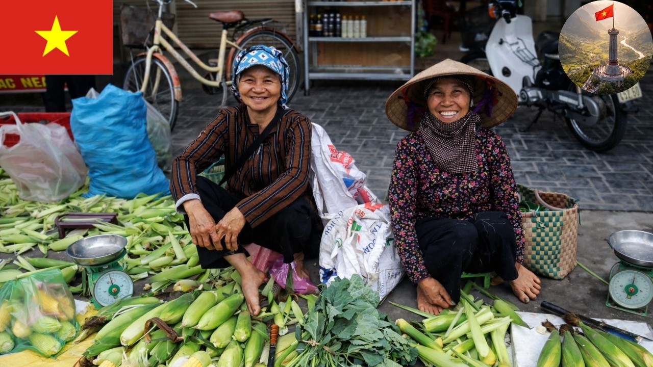Vietnamese Friendly old vendors: healing afternoon at a traditional market in Hai Phong