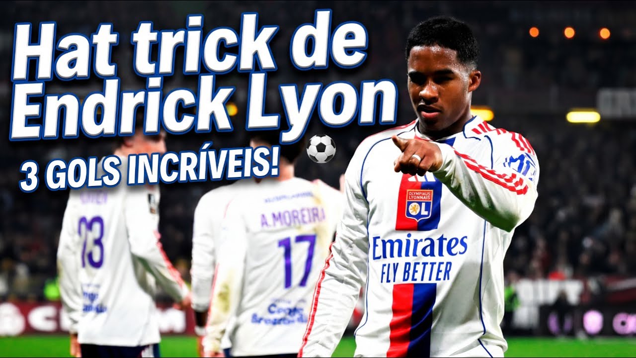 MELHORES LANCES DE ENDRICK: HAT-TRICK INSANO! Lyon x Metz (Ligue 1) #futebol #endrick #lyon