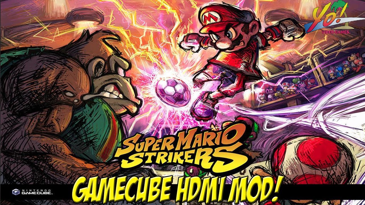 Super Mario Strikers! Gamecube HDMI Mod! - YoVideogames