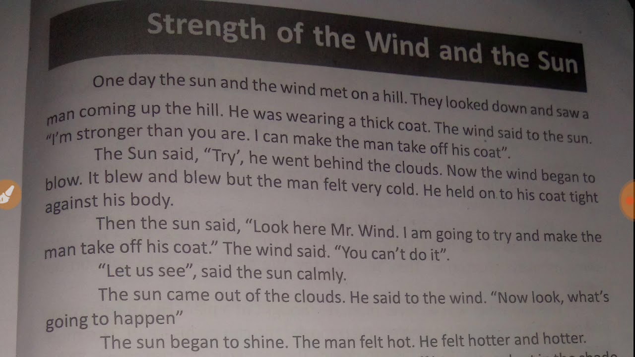 Sankardev Shisu Niketan Class 7 English part II chapter 3 Strength of the wind and the sun question