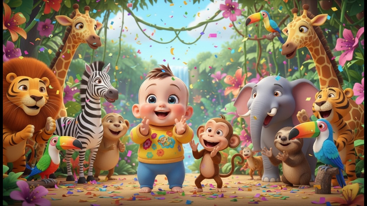 🌴🦁 Escondidas en la Jungla 🐵 Canción Infantil de Animales y Aventura para Niños