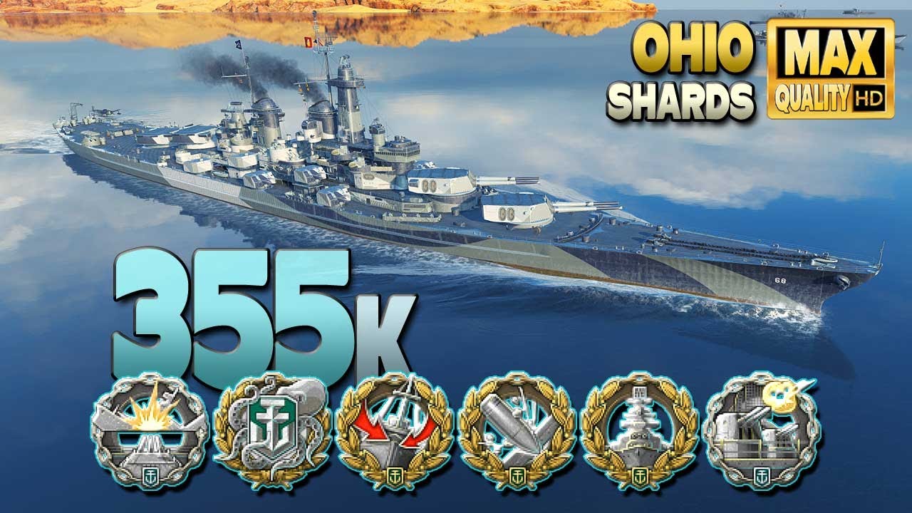 Battleship Ohio: Good team work on map Tears of the Desert - World of Warships