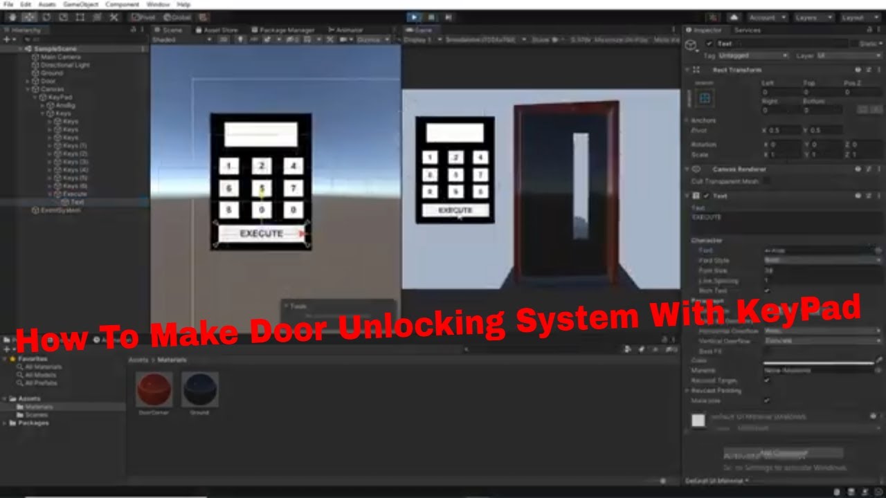 How To Make Door Unlock With Keypad In Unity By M-Unity-Developer