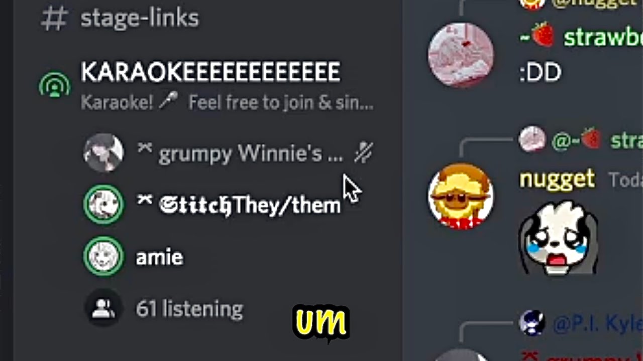 singing doja cat’s kiss me more on discord stages