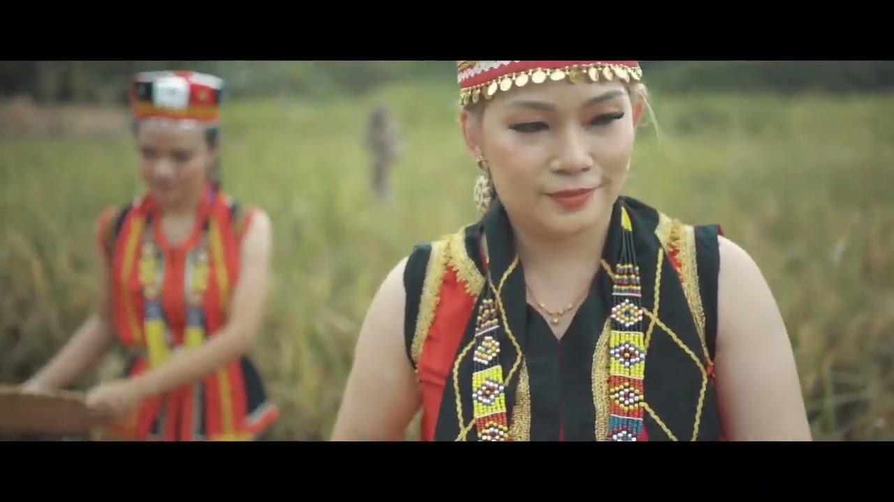 Borneo,Sarawak Tarian traditional masyarakat ethics Bidayuh sempena selamat menuai padi